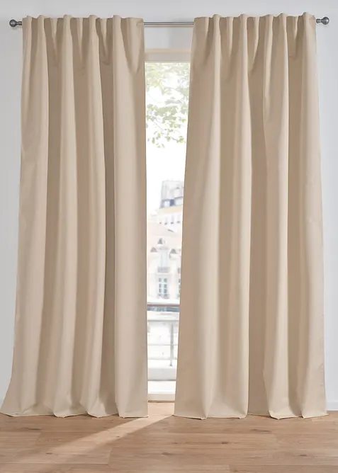 Zatemňovací závěs se strukturou a stejnobarevnou zadní stranou (1 ks v balení), bonprix