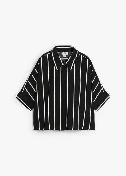 Halenka s krátkým rukávem, ze strukturovaného krepu, bonprix