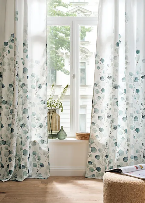 Strukturovaný závěs s květinovým potiskem (1 ks v balení), bonprix