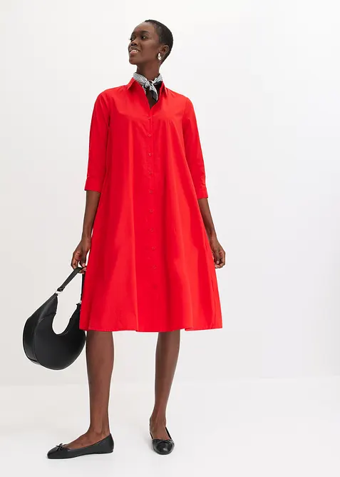 Košilové šaty s bavlnou, bonprix