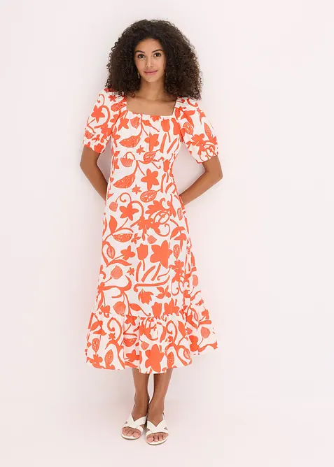 Midi šaty z čisté organické bavlny, bonprix