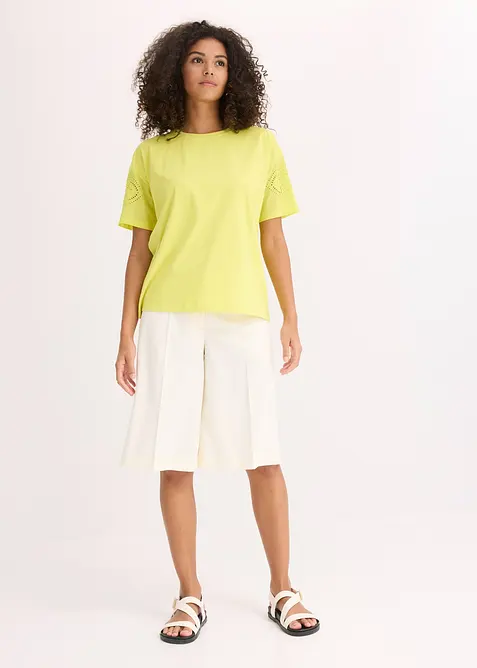 Triko s dírkovanou výšivkou, bonprix