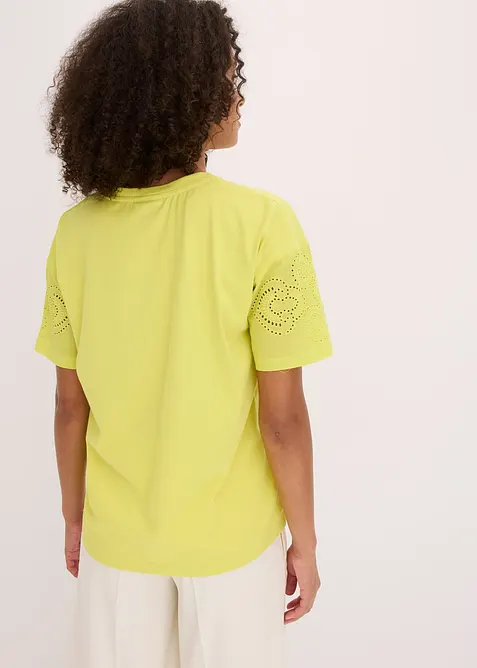 Triko s dírkovanou výšivkou, bonprix