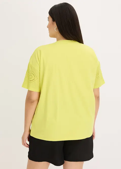 Triko s dírkovanou výšivkou, bonprix