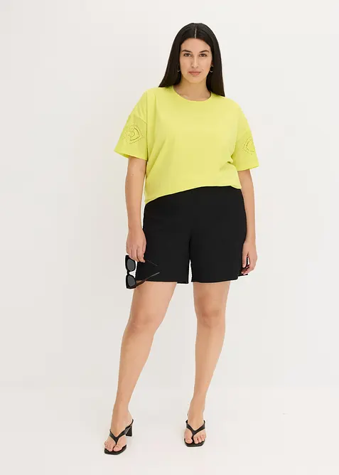 Triko s dírkovanou výšivkou, bonprix