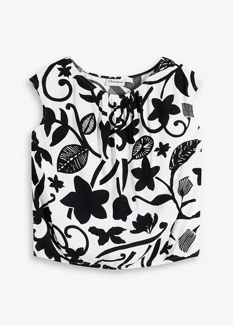 Zkr&aacute;cen&yacute; halenkov&yacute; top ze spl&yacute;vav&eacute; visk&oacute;zy, bonprix