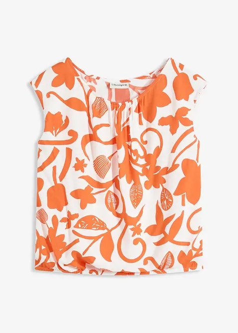 Zkrácený halenkový top ze splývavé viskózy, bonprix