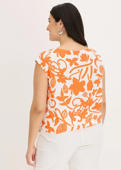 Zkr&aacute;cen&yacute; halenkov&yacute; top ze spl&yacute;vav&eacute; visk&oacute;zy, bonprix