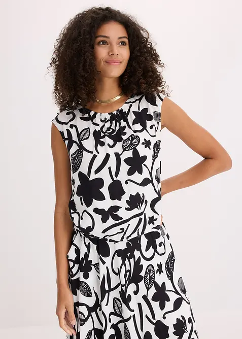 Zkr&aacute;cen&yacute; halenkov&yacute; top ze spl&yacute;vav&eacute; visk&oacute;zy, bonprix