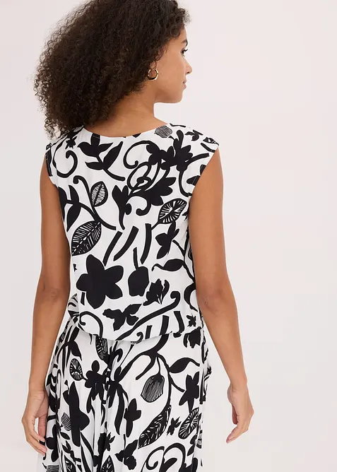 Zkr&aacute;cen&yacute; halenkov&yacute; top ze spl&yacute;vav&eacute; visk&oacute;zy, bonprix