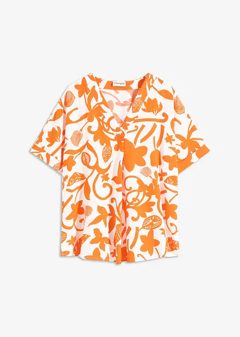 Potištěná tuniková halenka ze splývavé viskózy, bonprix