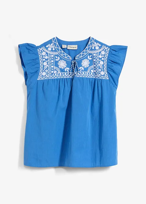 Tunika s podílem hedvábí a výšivkou, bonprix