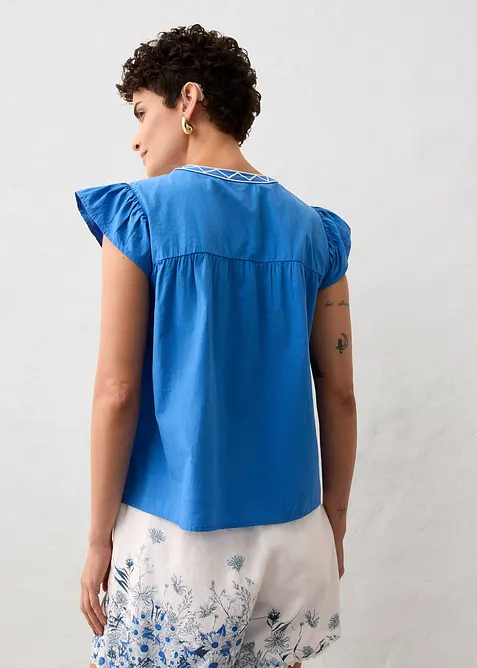 Tunika s podílem hedvábí a výšivkou, bonprix