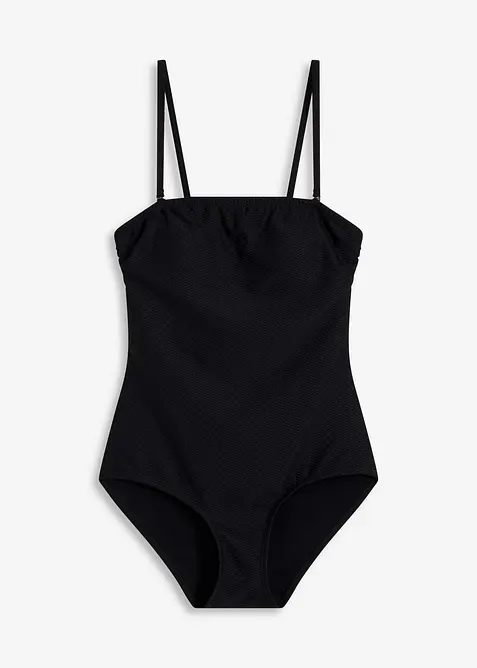 Stahovac&iacute; jednod&iacute;ln&eacute; plavky ze strukturovan&eacute;ho materi&aacute;lu, středn&iacute; tvaruj&iacute;c&iacute; efekt, bonprix