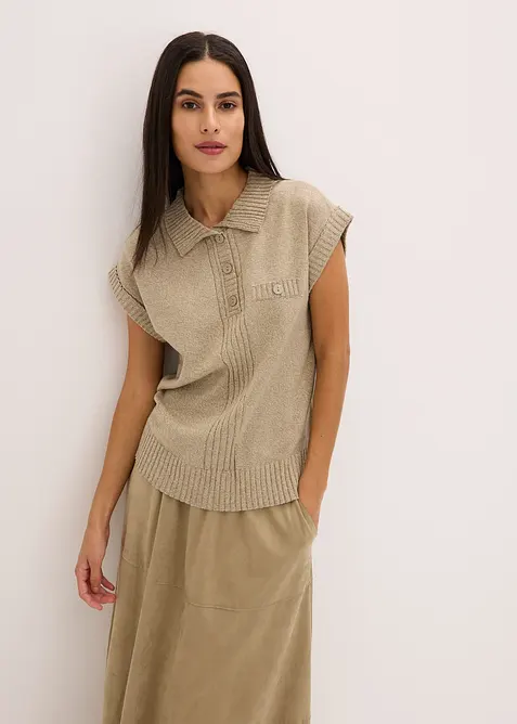 Polo svetr s bavlnou, bonprix