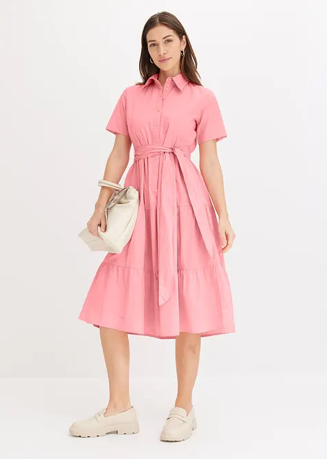 Košilové šaty z elastické bavlněné směsi, bonprix