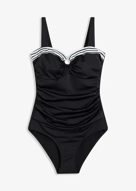 Stahovací jednodílné plavky z recyklovaného polyamidu, lehký tvarující efekt, bonprix