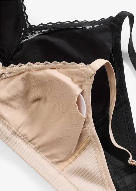 Vyztužený podprsenkový top bez kostic s organickou bavlnou (2 ks v balení), bonprix