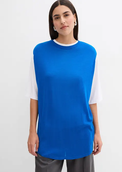 Pletený top s balonovým střihem, z jemné viskózy, bonprix