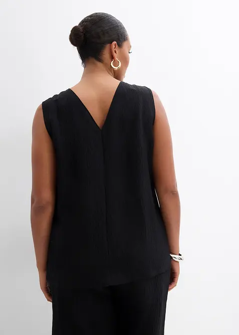 Halenkový top z mačkané viskózové směsi, bonprix