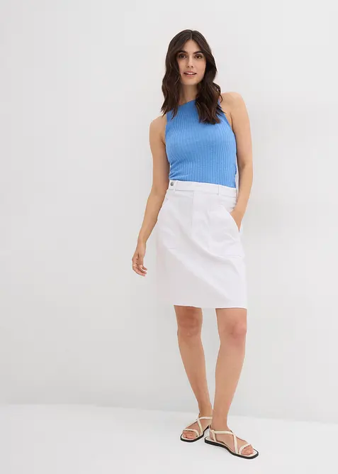 Strečov&aacute; dž&iacute;nov&aacute; sukně, High Waist, bonprix