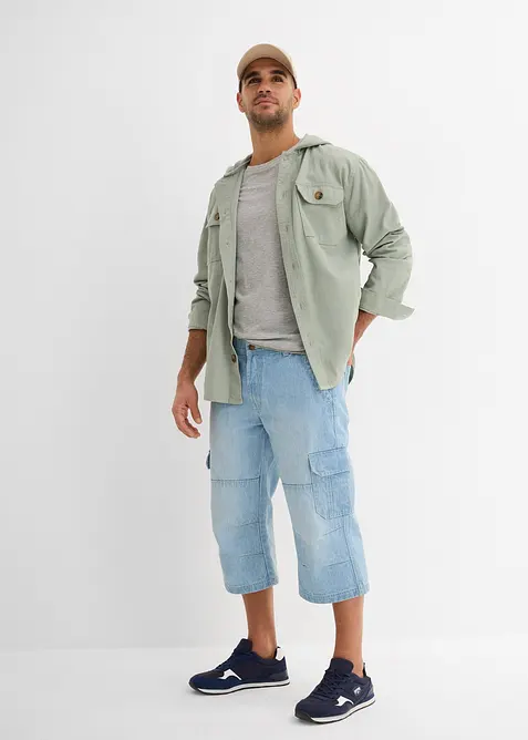 3/4 strečové cargo džíny Regular Fit, Straight, bonprix