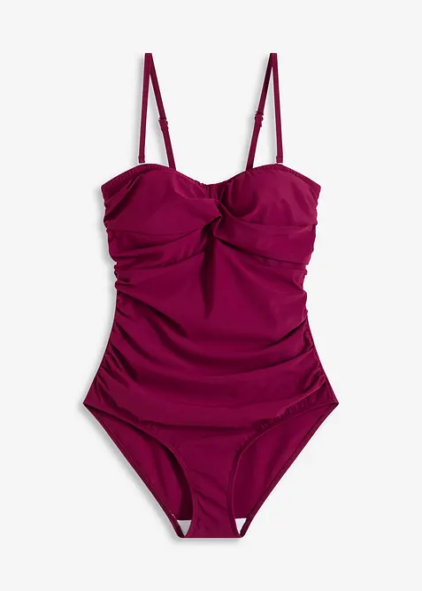 Stahovac&iacute; jednod&iacute;ln&eacute; plavky se zavinovac&iacute;m vzhledem, středn&iacute; tvaruj&iacute;c&iacute; efekt, bonprix