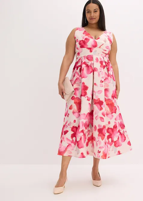 Šaty na ramínka z lesklého saténu, bonprix