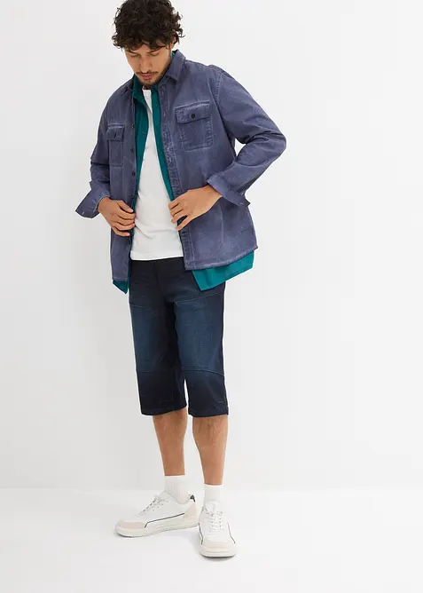 Dlouh&eacute; strečov&eacute; dž&iacute;nov&eacute; bermudy, Regular Fit, bonprix