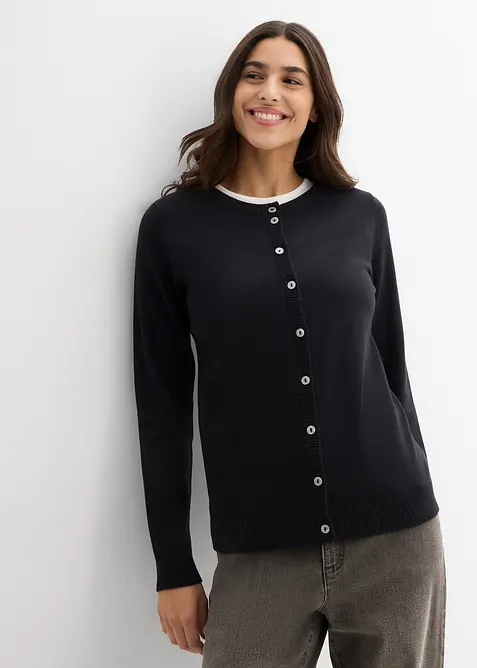 Pletený kabátek, kulatý výstřih, bonprix