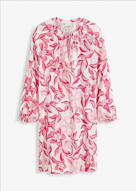 Tunikové šaty ze splývavé viskózy s potiskem, bonprix