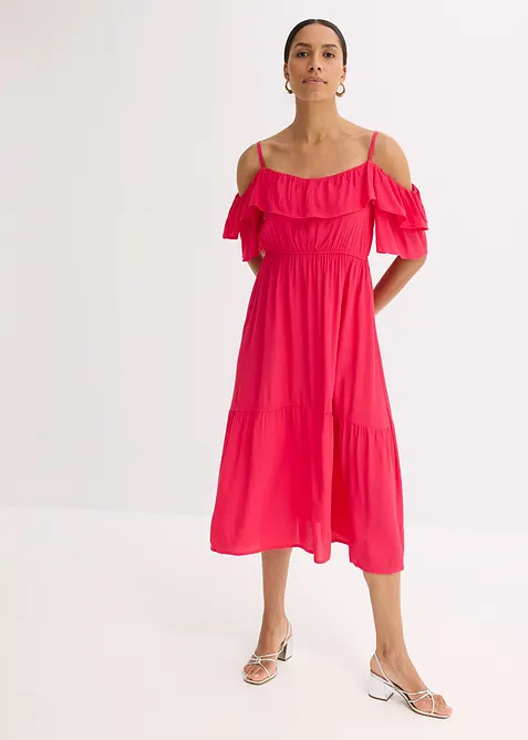 Šaty s volány, ze strukturované viskózy, bonprix