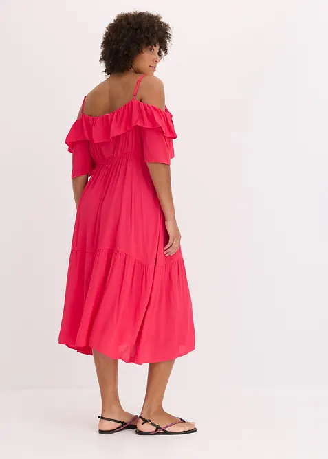 Šaty s volány, ze strukturované viskózy, bonprix