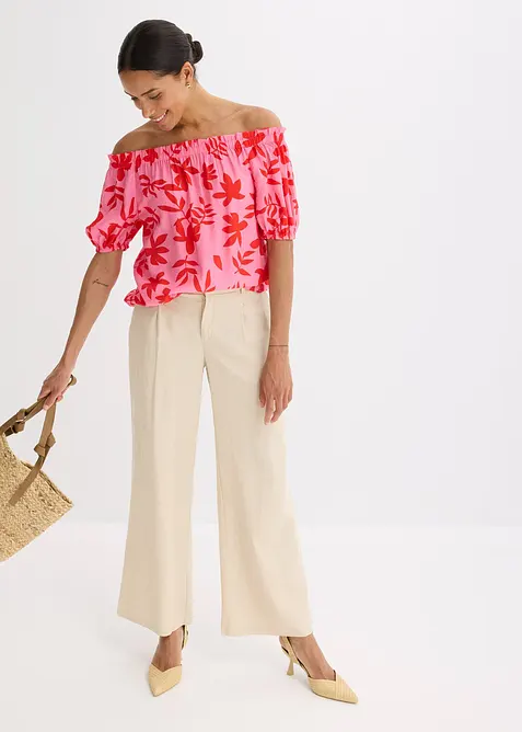 Carmen halenka z jemné viskózové směsi s potiskem, bonprix