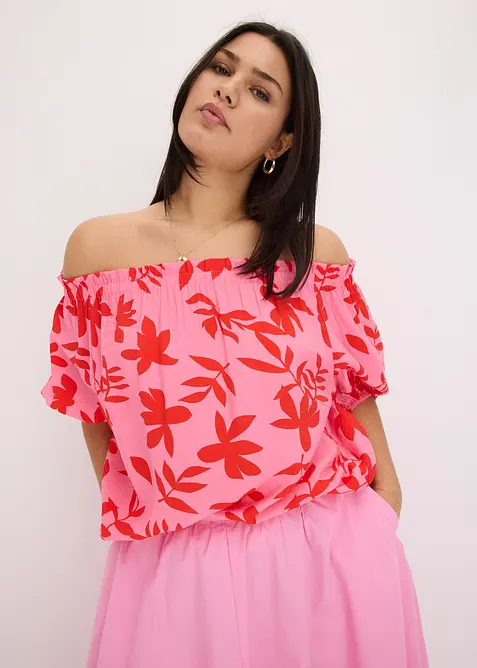 Carmen halenka z jemné viskózové směsi s potiskem, bonprix