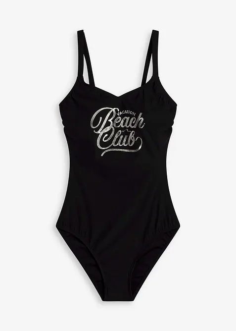 Stahovací jednodílné plavky s lehkým tvarujícím efektem, bonprix