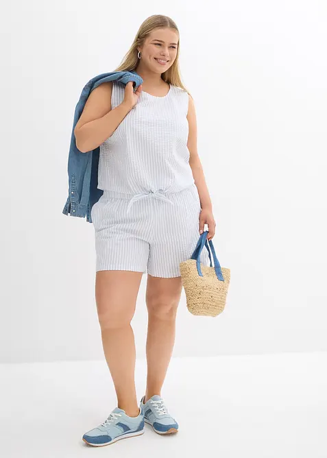 Proužkované šortky bez zapínání, z čisté bavlny, bonprix