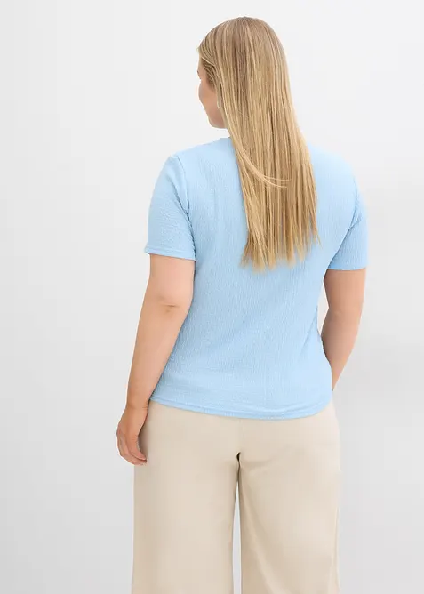 Tričko se strukturou a s knofl&iacute;kovou li&scaron;tou, bonprix