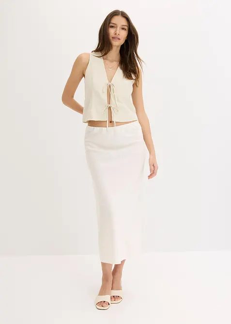 Midi sukně ze sat&eacute;nu, bonprix