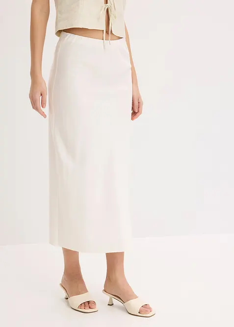 Midi sukně ze sat&eacute;nu, bonprix