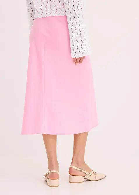 Midi sukně ze saténu, bonprix