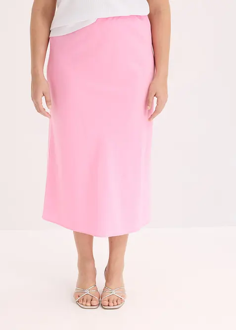 Midi sukně ze saténu, bonprix