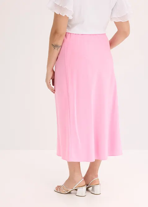 Midi sukně ze saténu, bonprix