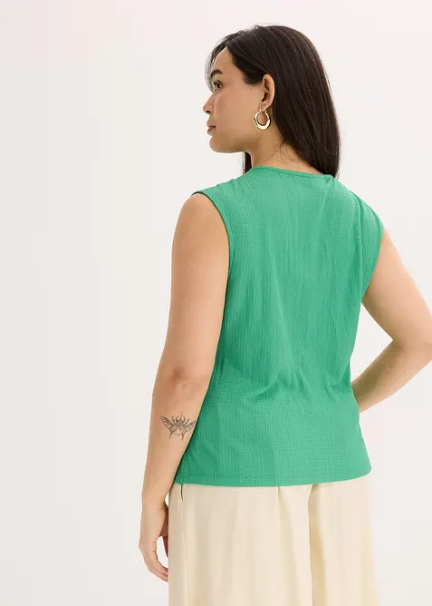 Žerzejové krepové triko se zavinovacím vzhledem, bonprix