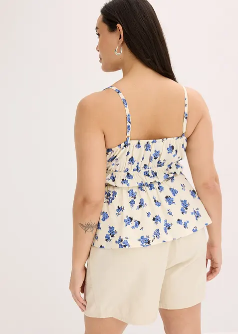 Top se špagetovými ramínky, ze strukturovaného krepu, bonprix