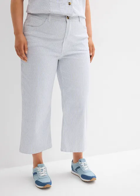 Džíny Wide Leg, High Waist, zkrácené, bonprix