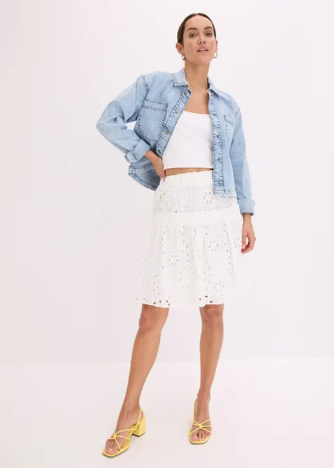 Minisukně s dírkovanou výšivkou, bonprix