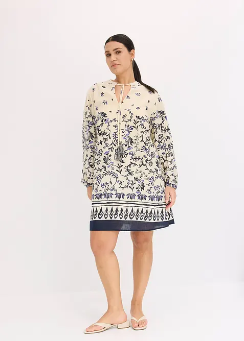 Kr&aacute;tk&eacute; boho &scaron;aty se vzhledem lnu, bonprix