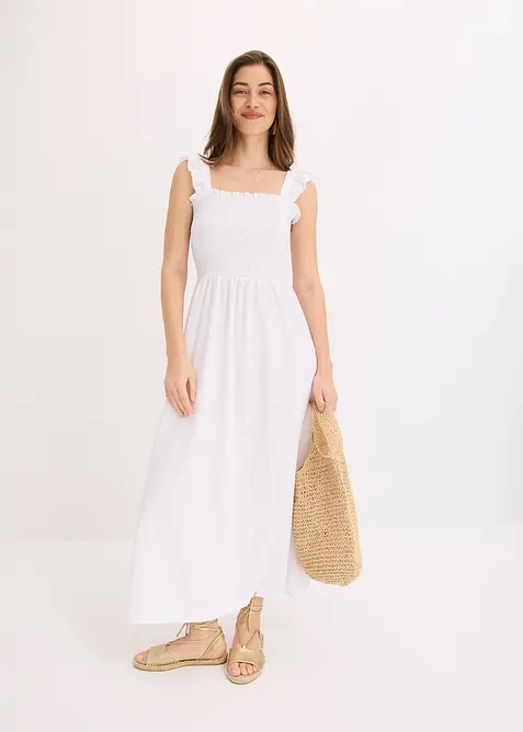 Žerzejové šaty s ozdobným žabičkováním, bonprix