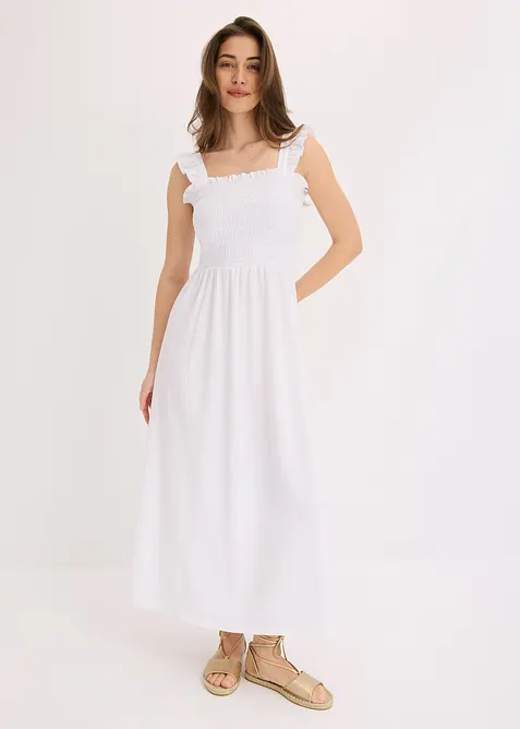 Žerzejové šaty s ozdobným žabičkováním, bonprix